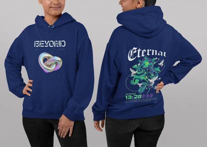 Eternal Beyond – Unisex Graphic Hoodie | Futuristic Streetwear with Dual-Side Design