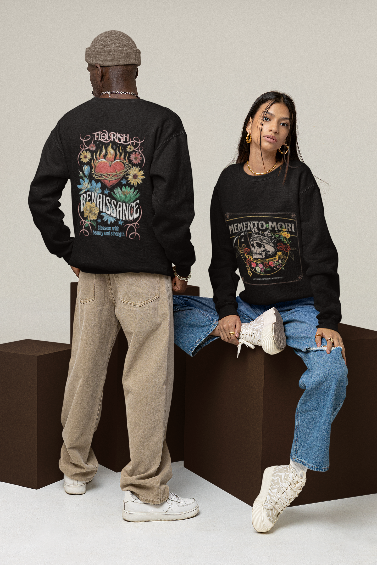 Memento Mori Skull Crown Hoodie – Gothic Streetwear