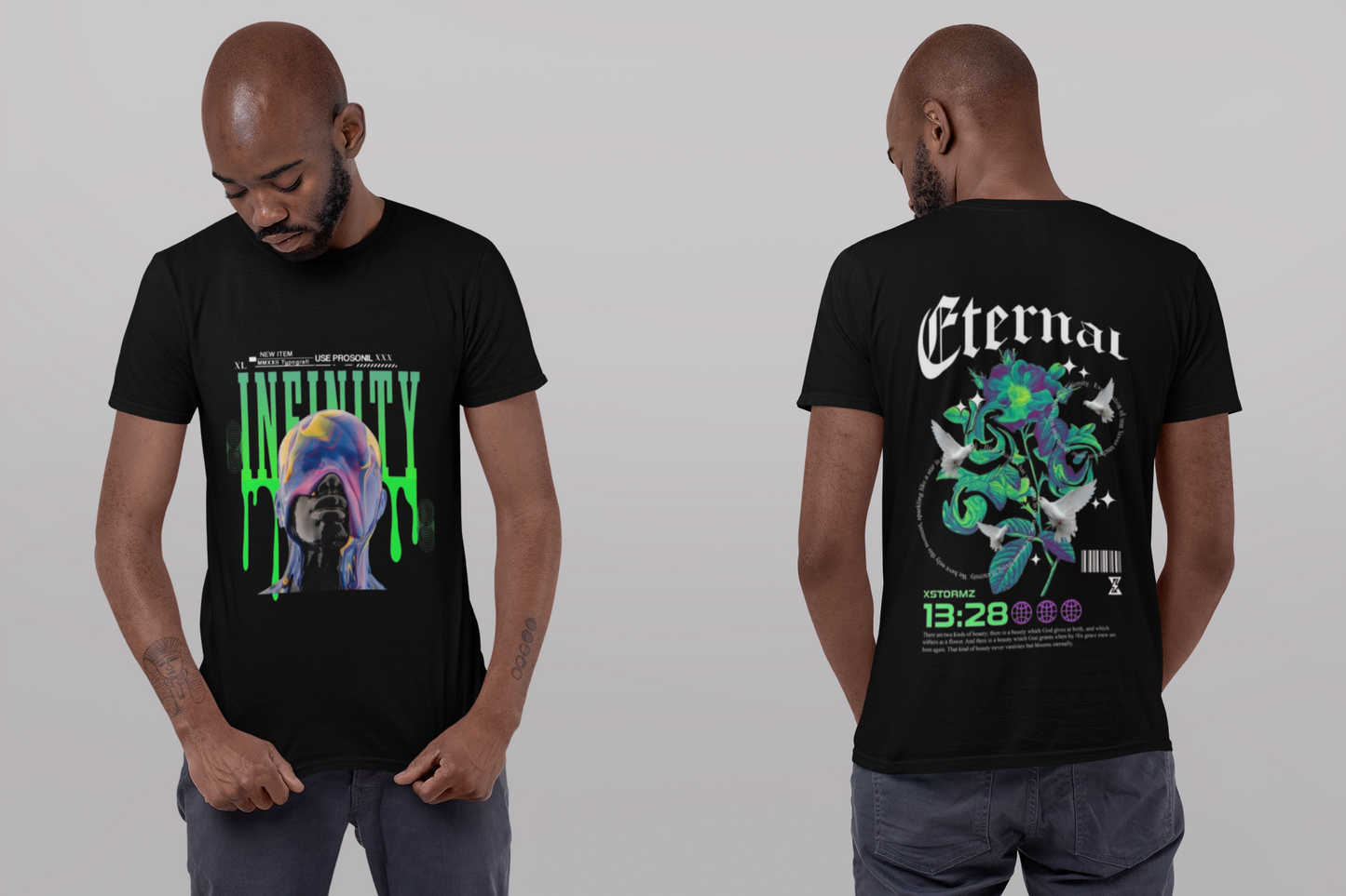 Infinity – Unisex Classic Crew T-Shirt | Futuristic Neon Streetwear