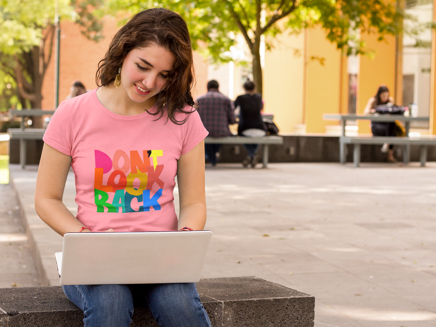 Pink Oversized Graphic Tee – Floral Mystic Art Print