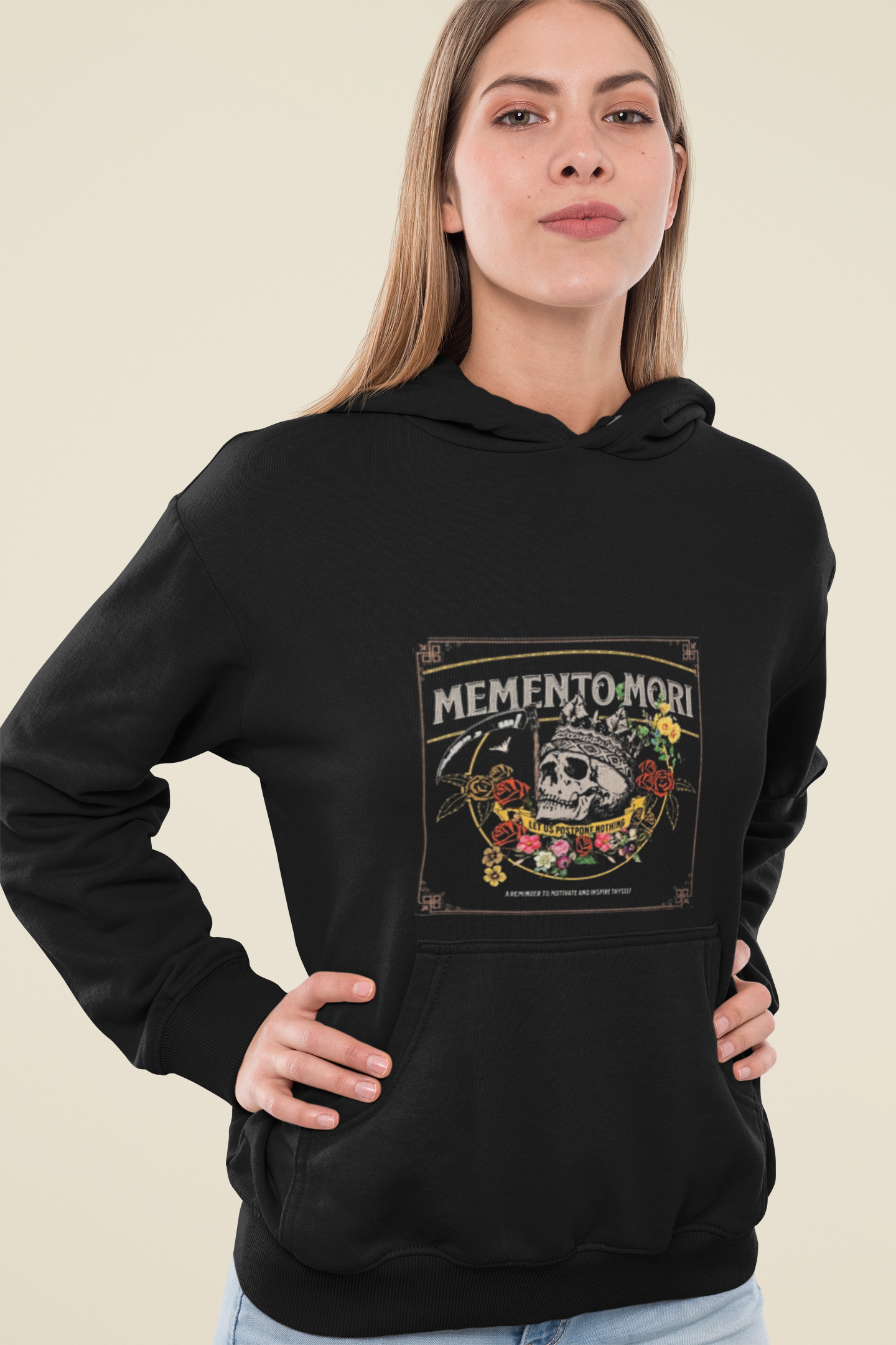 Memento Mori Skull Crown Hoodie – Gothic Streetwear