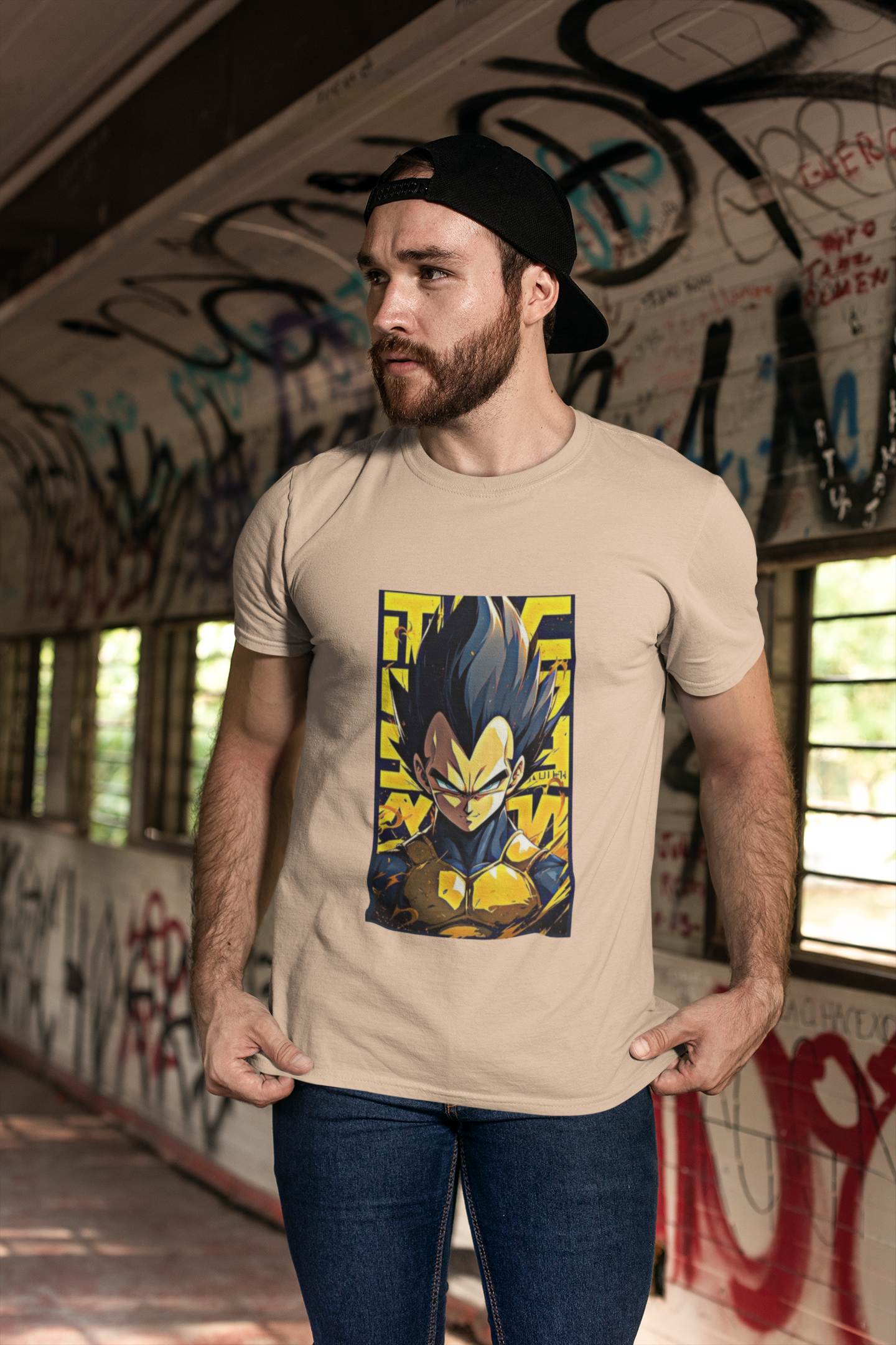 Oversized Tee – Saiyan Warrior Graphic (Anime Inspired)